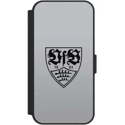 Nivocase Klapphülle für Apple iPhone 16e Handyhülle aus Kunst Leder NIVOflip schwarz Logo Offizielles (Apple iPhone 16e), Smartphone Hülle, Schwarz