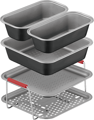 Accesorio Freidora - Moulinex Dail'Easy, Set de 5 piezas para freidora aire, Molde universal, 4.6 L, Mangos ergonómicos, Antiadherente, Gris