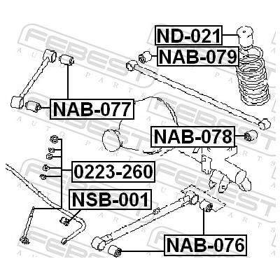 FEBEST Stange/Strebe, Stabilisator 0223-260 Hinterachse für NISSAN