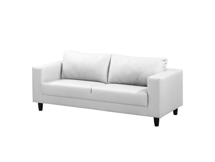 Sofa Bexwell I 3-Sitzer Weiß/Weiß Kunstleder Madara 180 x 78 x 75cm Modern
