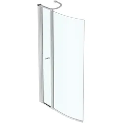 Ideal Standard Connect Air Duschwand aus Glas, Aluminiumrahmen matt, 890x290x1420 mm, 2 Türvarianten, für Raumspar-Badewanne