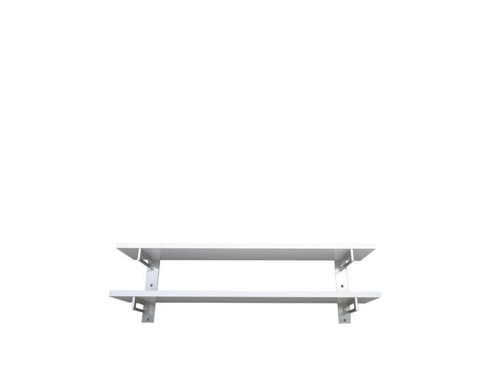 Scherlin Schuhregal 7 Weiß, Wand Aluminium, 2-Ebenen