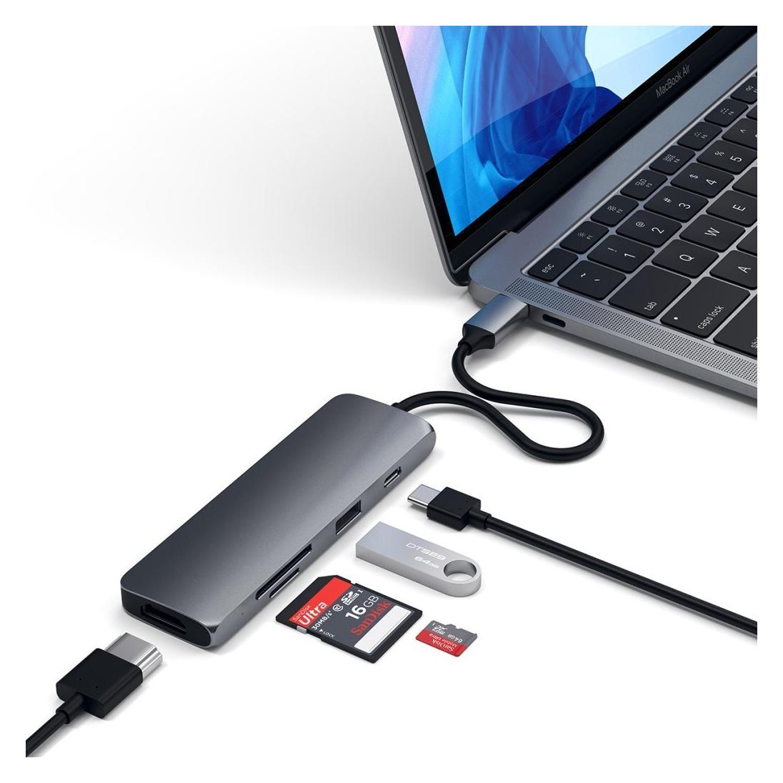 Satechi Al USB-C Multiport Pro Adapter (USB-C, 3 Ports) (ST-UCMPAM - DUPE)