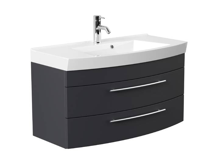 Meuble vasque Luna 101cm Gris/Graphite