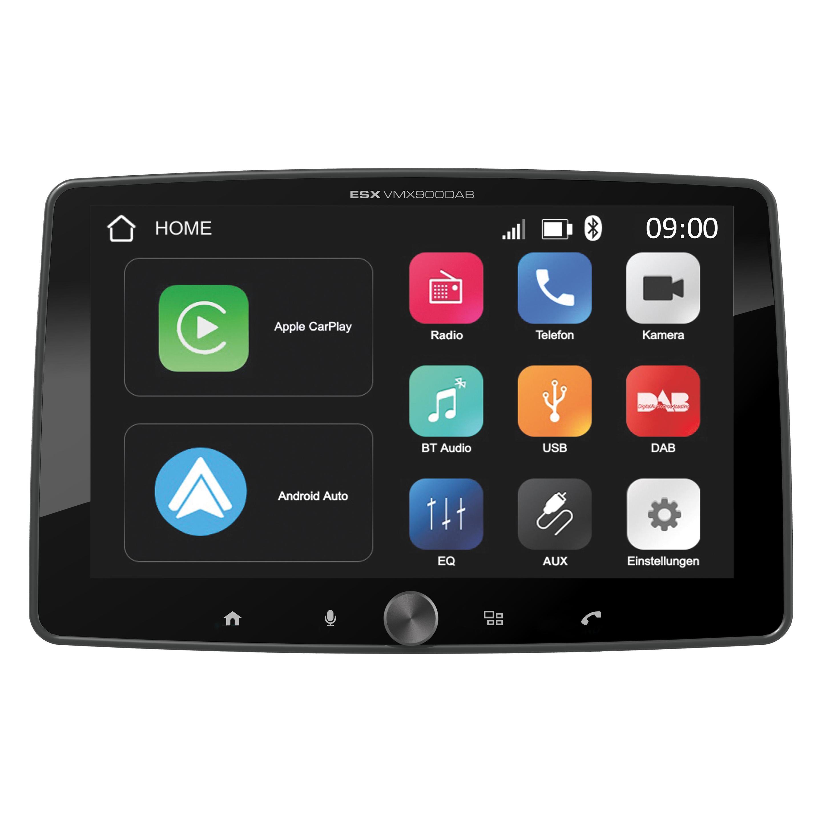 ESX VMX900DAB | Universal 1-DIN Media Moniceiver mit 22,8 cm (9") Touchscreen (Apple Carplay) (VMX900DAB)