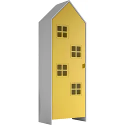 Kinderkleiderschrank Casami ca. 58x171x37 cm Weiß/Gelb