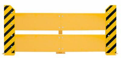 Schulte Lagertechnik Rammschutzwand für Doppel-Palettenregale, H 800 mm, für Regaltiefe 1100 + 200 + 1100 mm, gelb/schwarz