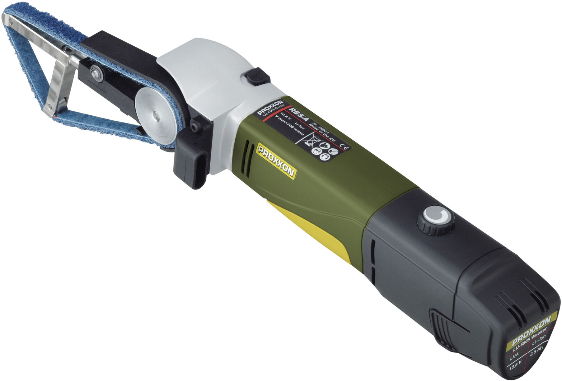 Proxxon RBS/A Solo-Version Akku-Rohrschleifer mit Lithium-Ionen-Akku 10,8 V und Schnellspannfutter, 29832)