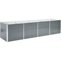 vidaXL Garten-Hochbeet Verzinkter Stahl 320x80x77 cm Grau
