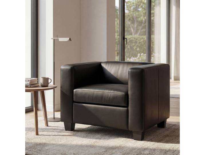 Sessel Loungesessel Lille, Kunstleder Schwarz