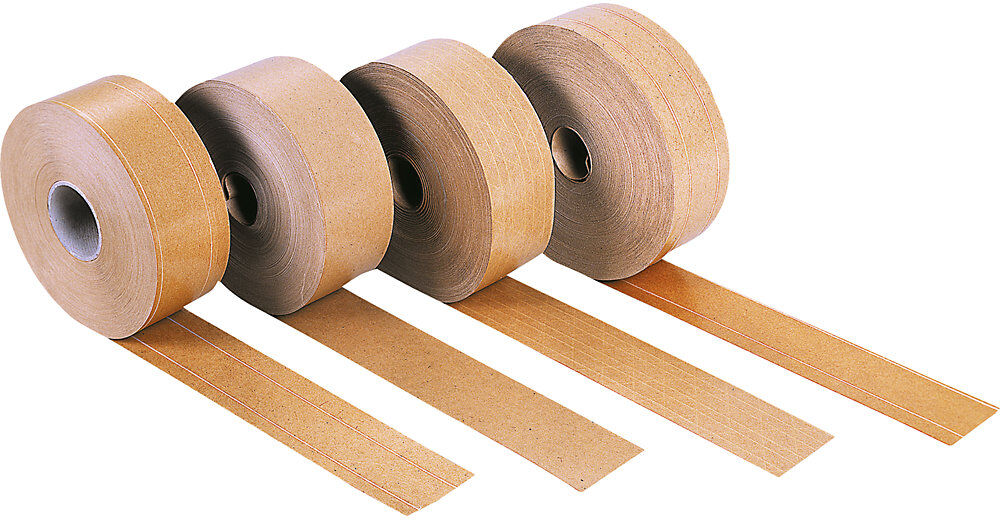 Nassklebeband, fadenverstärkt, Bandbreite 60 mm, 75 g/m² Papiergewicht, Palette mit VE 384 Stk ratioform