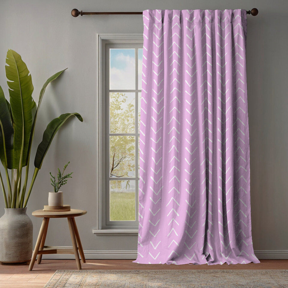 Lilijan Home & Curtain Bohemian Room Lined Single Panel Curtain Pink 140cm Width x 325cm Drop