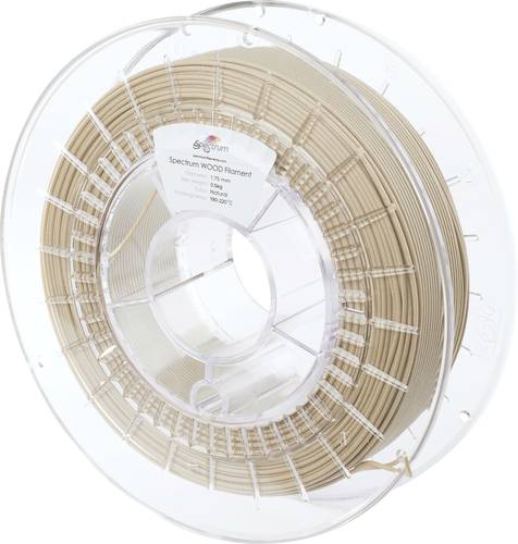 Spectrum Filaments 80169 WOOD Filament PLA Compound Holzähnliche Optik, Gute Lackhaftung, Leicht zu schleifen 1.75mm 500g Natural