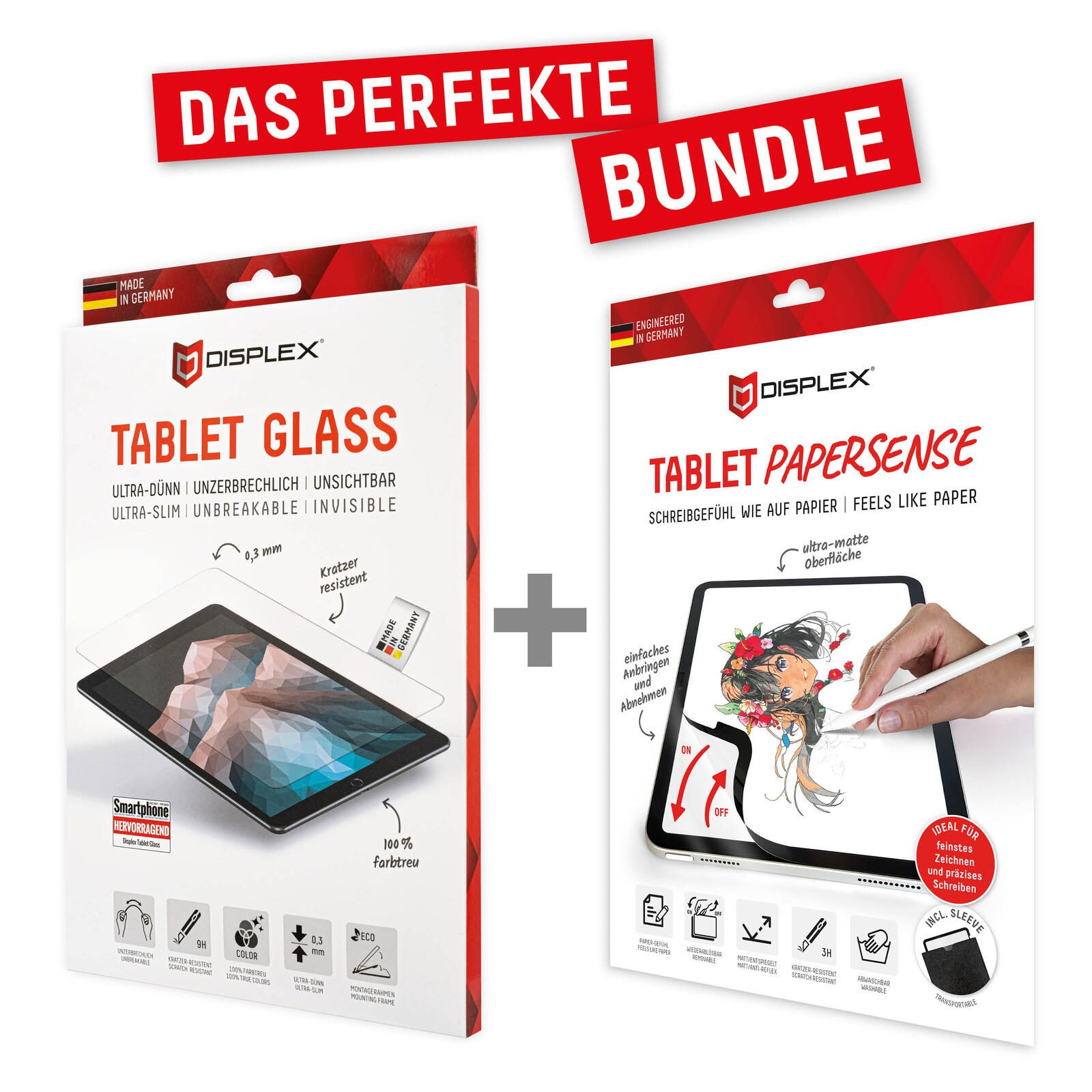 DISPLEX Tablet Glass (9H) & PaperSense Schreib- und Zeichenfolie für iPad 10,9" (10. Gen) / iPad 11" (2025) / iPad Air 11" (2024/2025/2026) 01754 & 01887