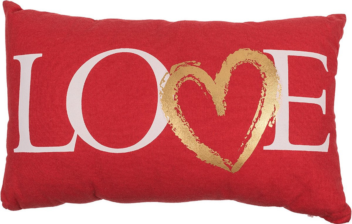 Out of the Blue Sierkussen Valentijn Rood Love 30 x 50 cm