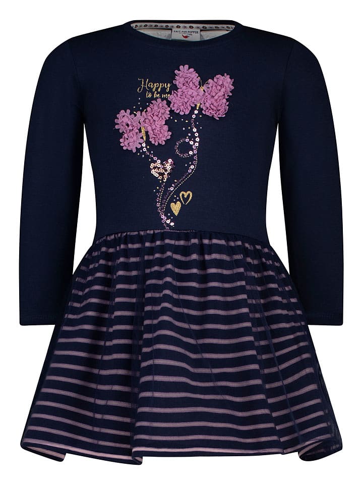 Salt and Pepper Kleid in Dunkelblau - 134
