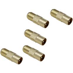 BKL Electronic 0403556 Koax-F-Adapter vergoldet Anschlüsse: Koax-Stecker IEC, F-Buchse 5 St.
