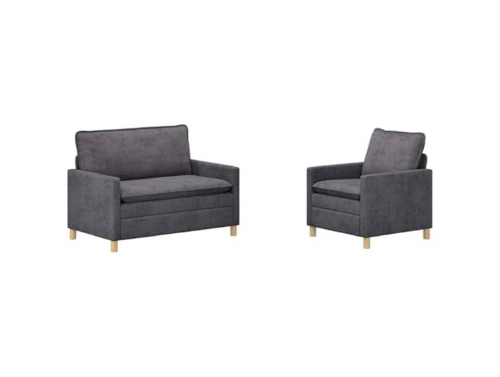 IBUQDDV Sofaset 2 STK. Dunkelgrau Polyester Modern Metallrahmen,Plüschkissen,abnehmbare Bezüge,rechteckige Form,Wohnzimmer,Büro,Lesen,Gäste