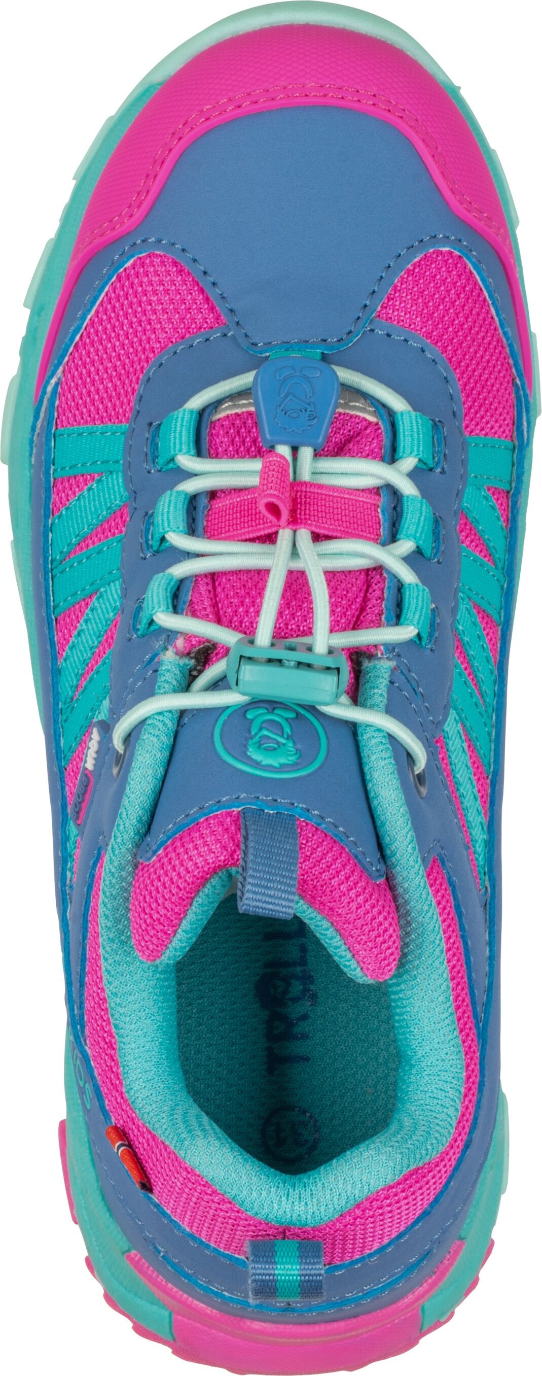 Outdoorschuh TROLLKIDS "Kids Tronfjell Hiker Low", Kinder, Gr. 36, Synthetik Textil, bunt (light magenta, cornflower, aquamarine, morning dew), Schuhe Outdoorschuh, wasserdicht light magenta, cornflower, aquamarine, morning dew 36, Synthetik Textil