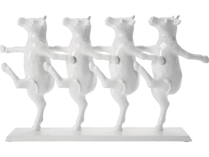 Kare Design Deko Figur Dancing Cows, Weiß, 23x40x7 cm, Deko Objekt, Wohnaccessoire, Dekoration, Kuh Motiv, Wohnzimmer