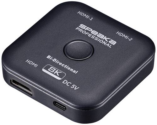 SpeaKa Professional SP-11990132 2 Port HDMI-Switch UHD 8K @ 60Hz bidirektional verwendbar 7680 x 4320 Pixel
