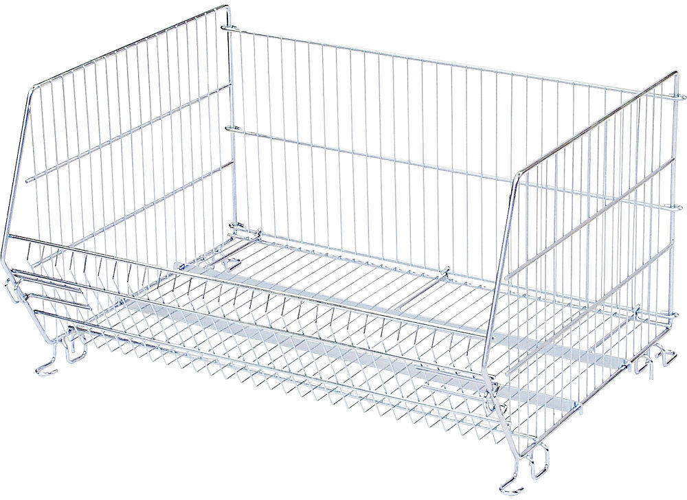 kaiserkraft Stapelkorb, zerlegbar, LxBxH 970 x 640 x 400 mm, verzinkt