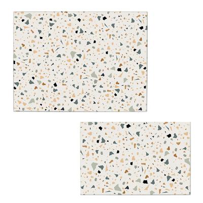 Schneidebrett ZELLER PRESENT "Terrazzo'", weiß (weiß mit buntem muster), B:30cm H:20cm, Sicherheitsglas, Schneidebretter, extra Halt dank Silikon Füße, 2-teilig, 30x20 cm