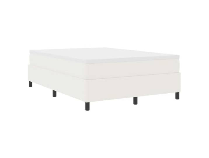 KKgypkn Boxspringbett Creme Weiß 140x190 cm Cordstoff mit Taschenfederkernmatratze und Lattenrost