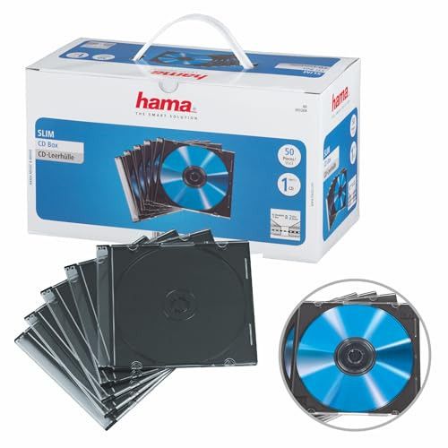 Hama CD Lege Case Slim Line 50-pack Transparant-zwart Hoogte: 5 mm