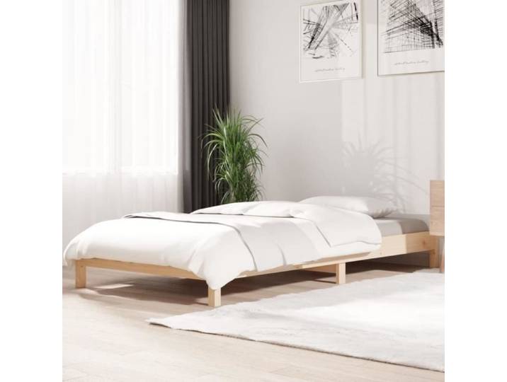 Lit empilable - FYDUN - 75x190 cm - Bois de pin massif - 2 places - Montage requis