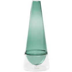 Zafferano Conosfera 58 Vase aus mundgeblasenem Borosilikatglas, Incalmo-Technik, Farbe Seegrün, einzigartiges Design-Wohnaccessoire