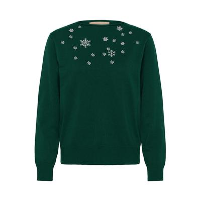 Strickpullover CULTURE "Culture DK Strickpullover CUmiley", Damen, Gr. XL, grün (botanical garden), Pullover Strickpullover