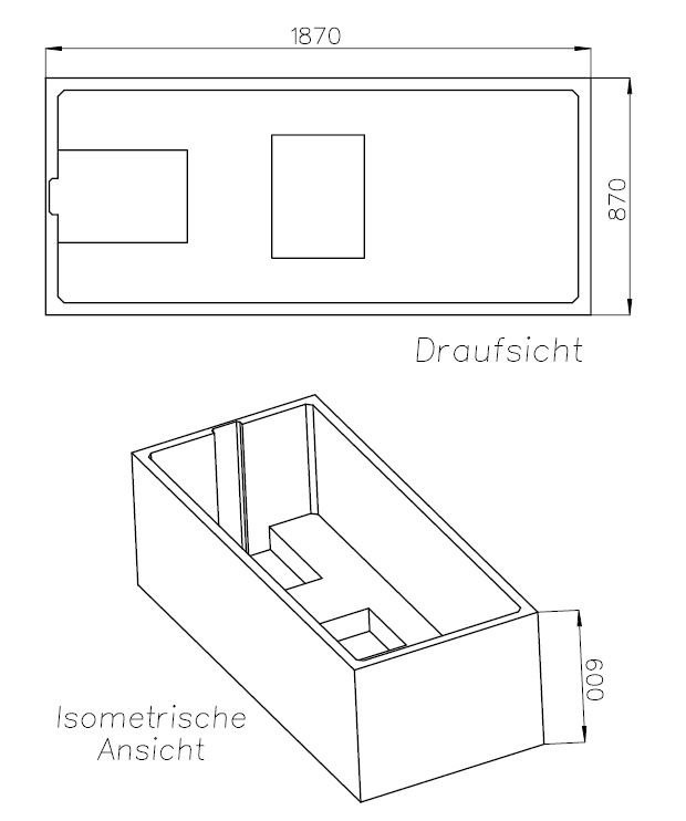 Neuesbad Wannenträger für RIHO Future 190x90 SW 16311