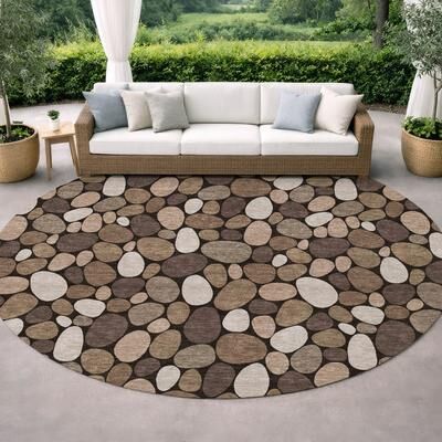Addison Rugs Machine Washable Indoor/ Outdoor Modern Pebble Chantille Rug