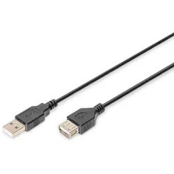 DIGITUS USB Verlängerungskabel, Typ A St/Bu, 3.0, USB 2.0 geeignet, sw