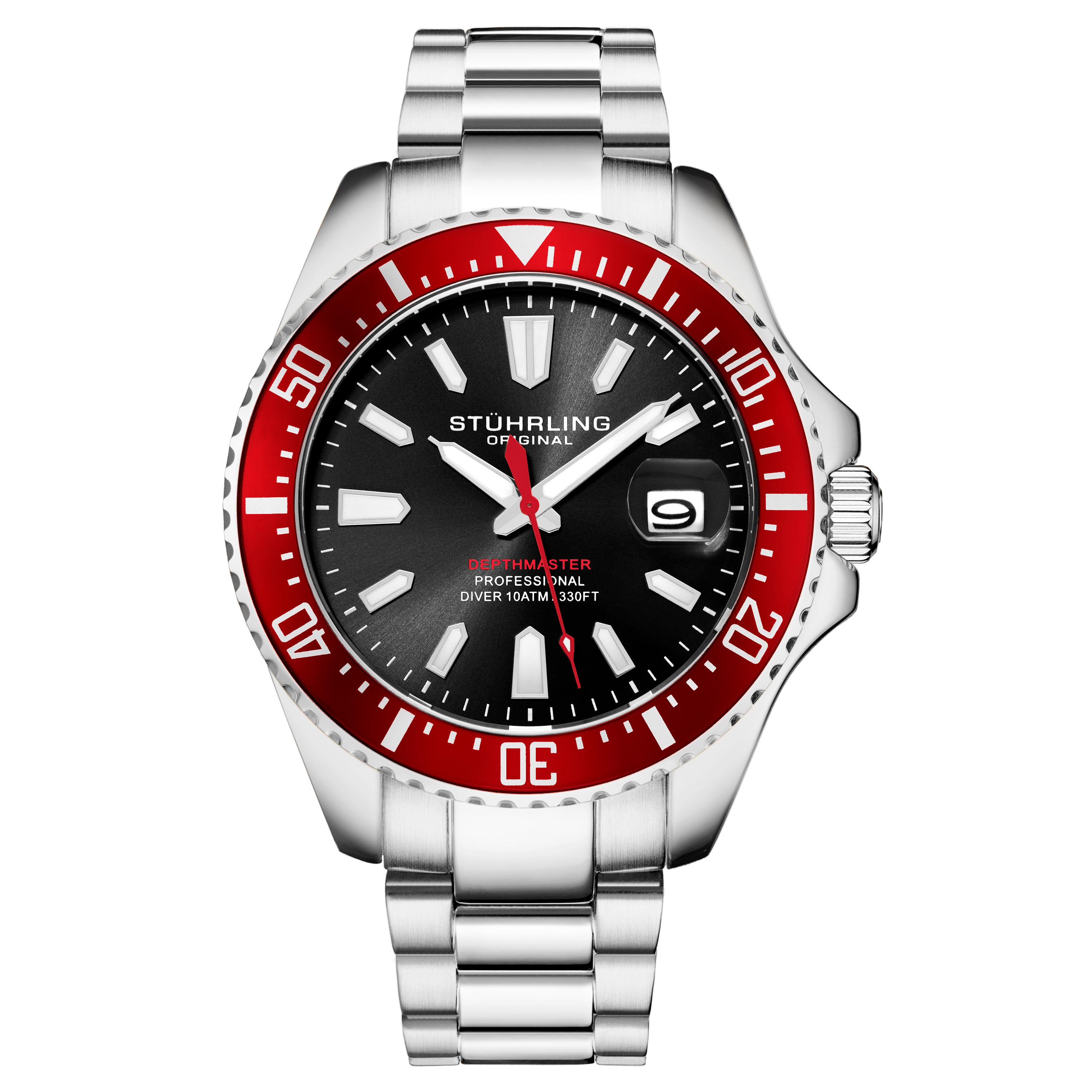 Rote Depthmaster Quarz 42mm