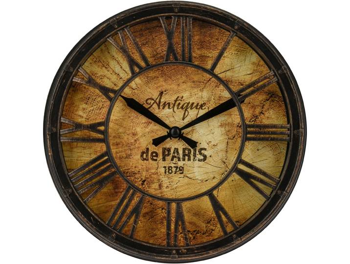 Wanduhr mit römischen Zahlen, Antik-Design, Ø 21 cm