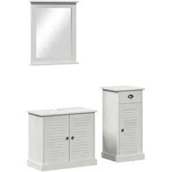 vidaXL, Badmöbelset, Berdenin (Waschbeckenuntergestell +Spiegel +Badschrank)