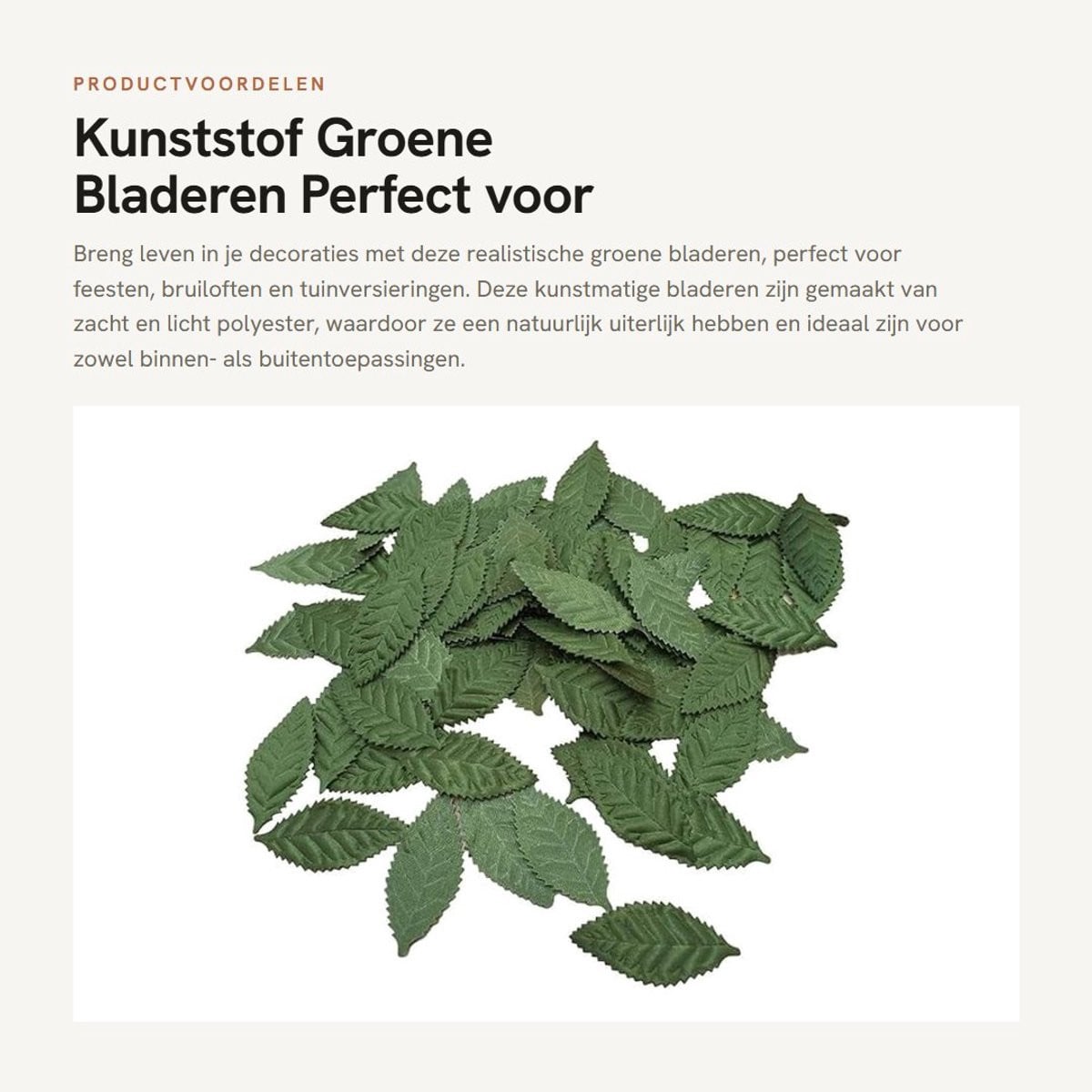 Dailygoods Kunststof Bladeren 100 Stuks - Groene Kunstmatige Bladeren voor Decoratie