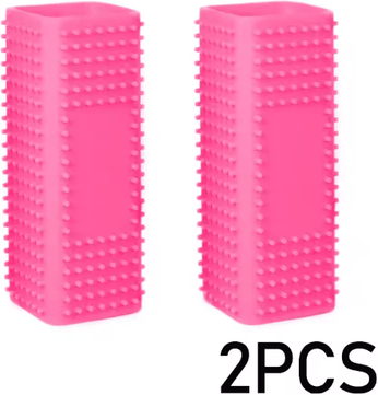 Inspire Picks FurSweep Silicone Pet Hair Removal Brush Rubber Cleaning Brush For Dog & Cat Hair (GSZ01) 2pcs rose Rose