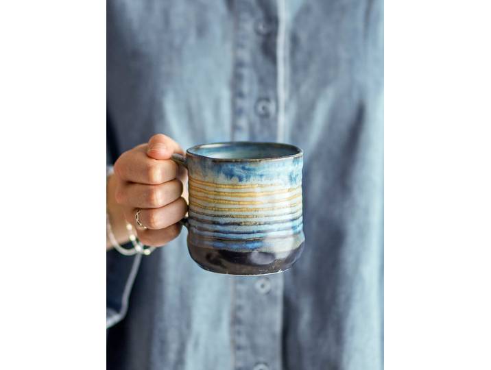 Set de tasses Deana 4 pièces Ø 9cm Bleu/Bleu