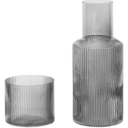 Ripple Karaffe verdunkelt mit Trinkglas 2 El.