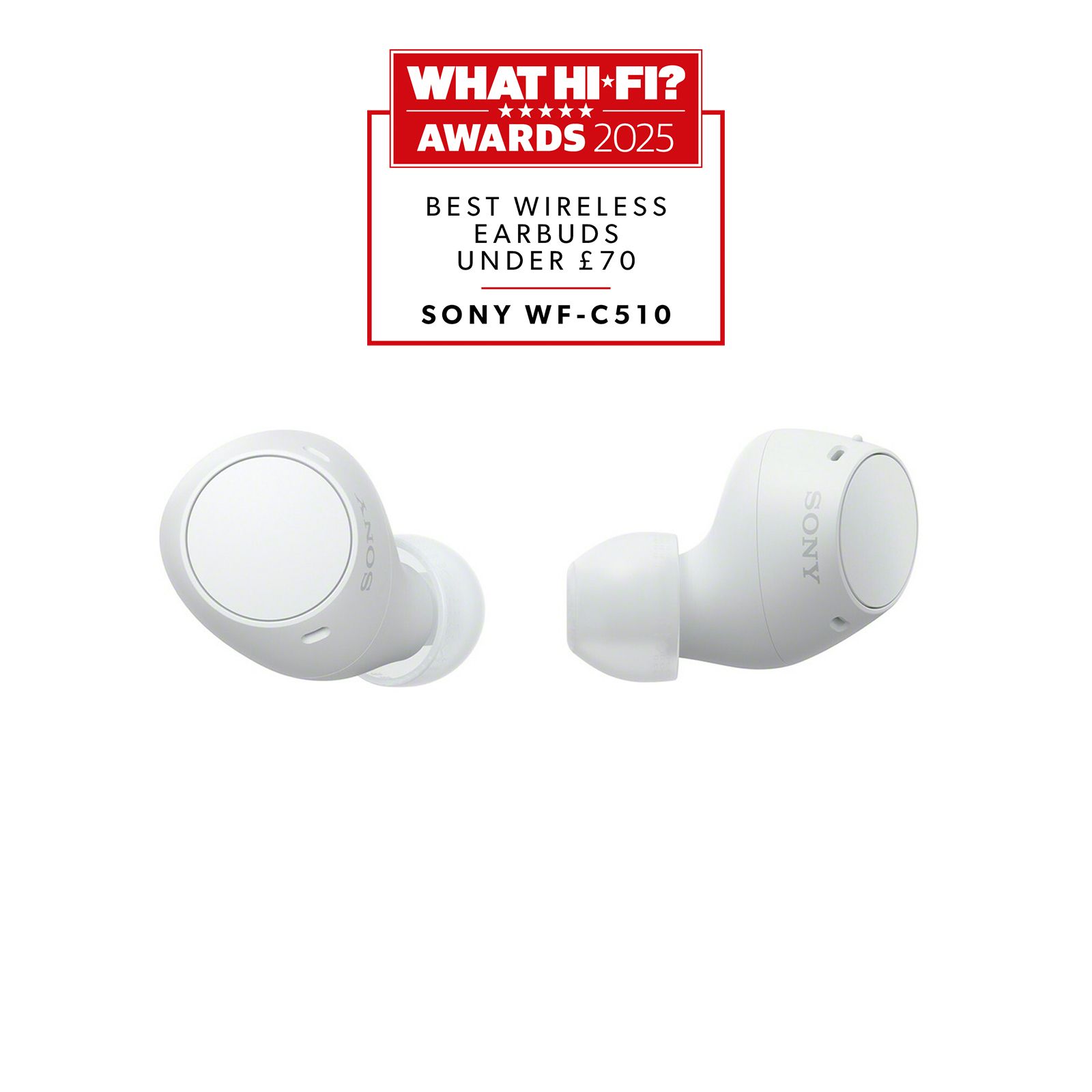 Sony WF-C510 In-Ear Bluetooth Kopfhörer kabellos TWS 11 h Laufzeit IPX4 (Weiß) WFC510W.CE7