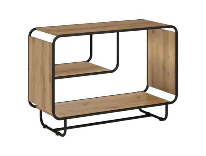 Mhdvray Sideboard Küchenanrichte 93.5 x 37.5 x 64.5 cm Artisan-Eiche 3 offene Ebenen schaffen geordneten Stauraum im Esszimmer, getragen von stabilen Metallbeinen.