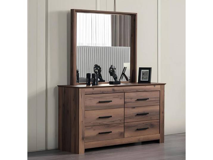 JVmoebel Kommode Braune Holzkommode mit Spiegel im modernen Stil (Kommode mit Spiegel), Made in Europa