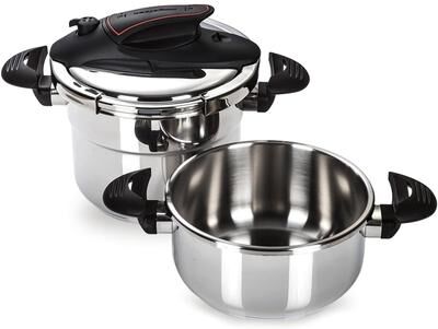 Magefesa Prisma Stainless Steel Pressure Cooker Set - 4.2 & 6.3 Quarts