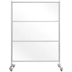 Bi-Office Mobile Trennwand, Spritzschutz, Glas, mit Aluminiumrahmen, silber 120 x 180 cm