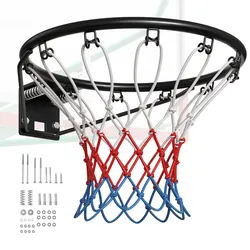 VEVOR Basketballkorb Hangring Basketballring 485 mm, Basketball Basketballring Netz 595 x 485 x 120 mm Qualität-und Sicherheitsgeprüft Indoor & Outdoor, Universal Stabiler Basketballkorb Orange