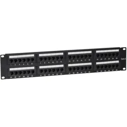 DS-IT CAT6, UTP Netzwerk-Patchpanel, 19”, 48-fach., Server Zubehör, Schwarz