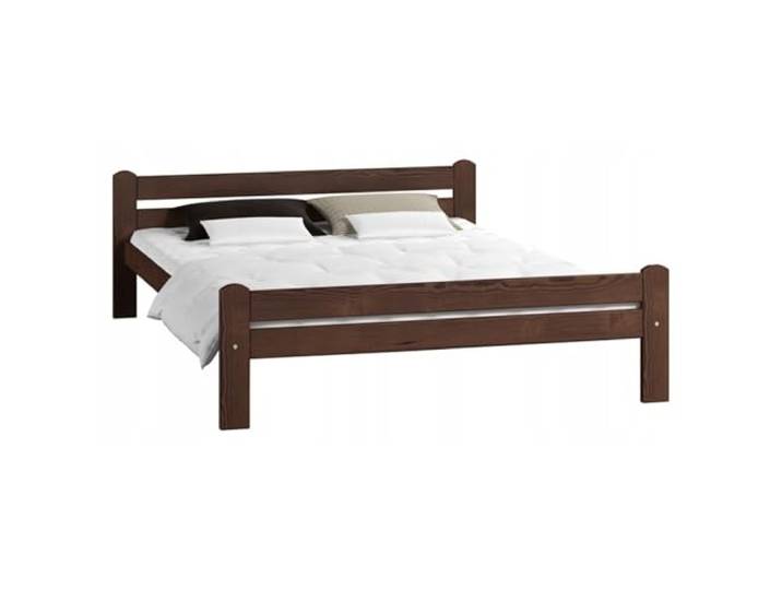 Home Collective Bett 160x200, Bettrahmen 160x200, Holzbett mit Lattenrost 160x200 Massivholz Kiefer Stabil & Langlebig 205x172x58.5 cm (BxTxH) Walnuss